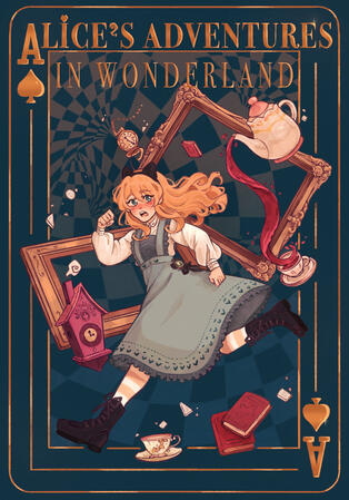 Fanart cover of Lewis Carroll's book "Alice's Adventures in Wonderland"